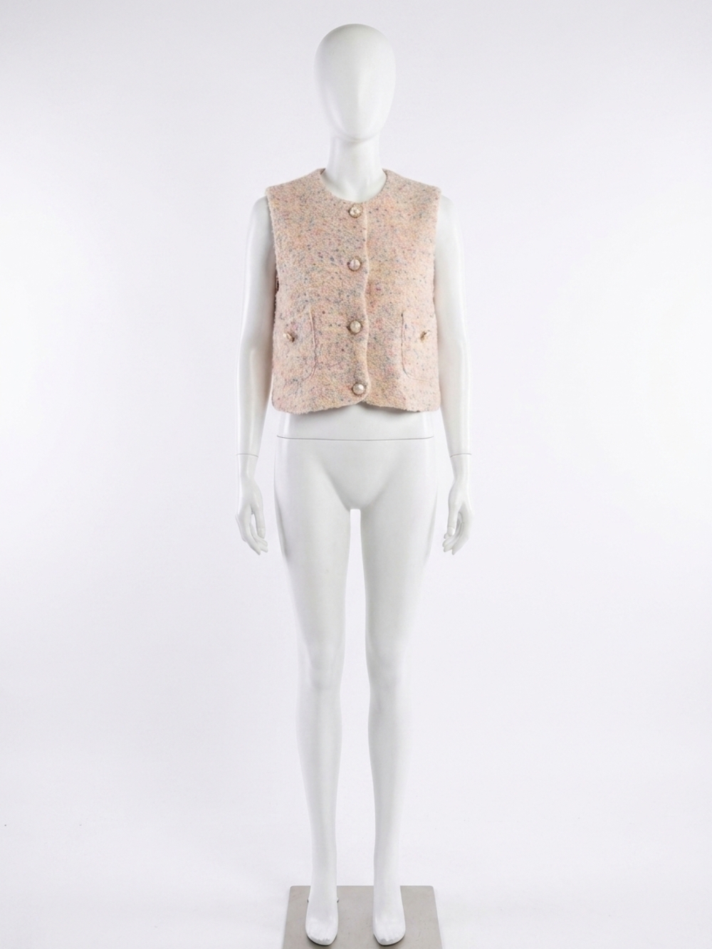 NEW MABLE button down sweater vest in multicolor